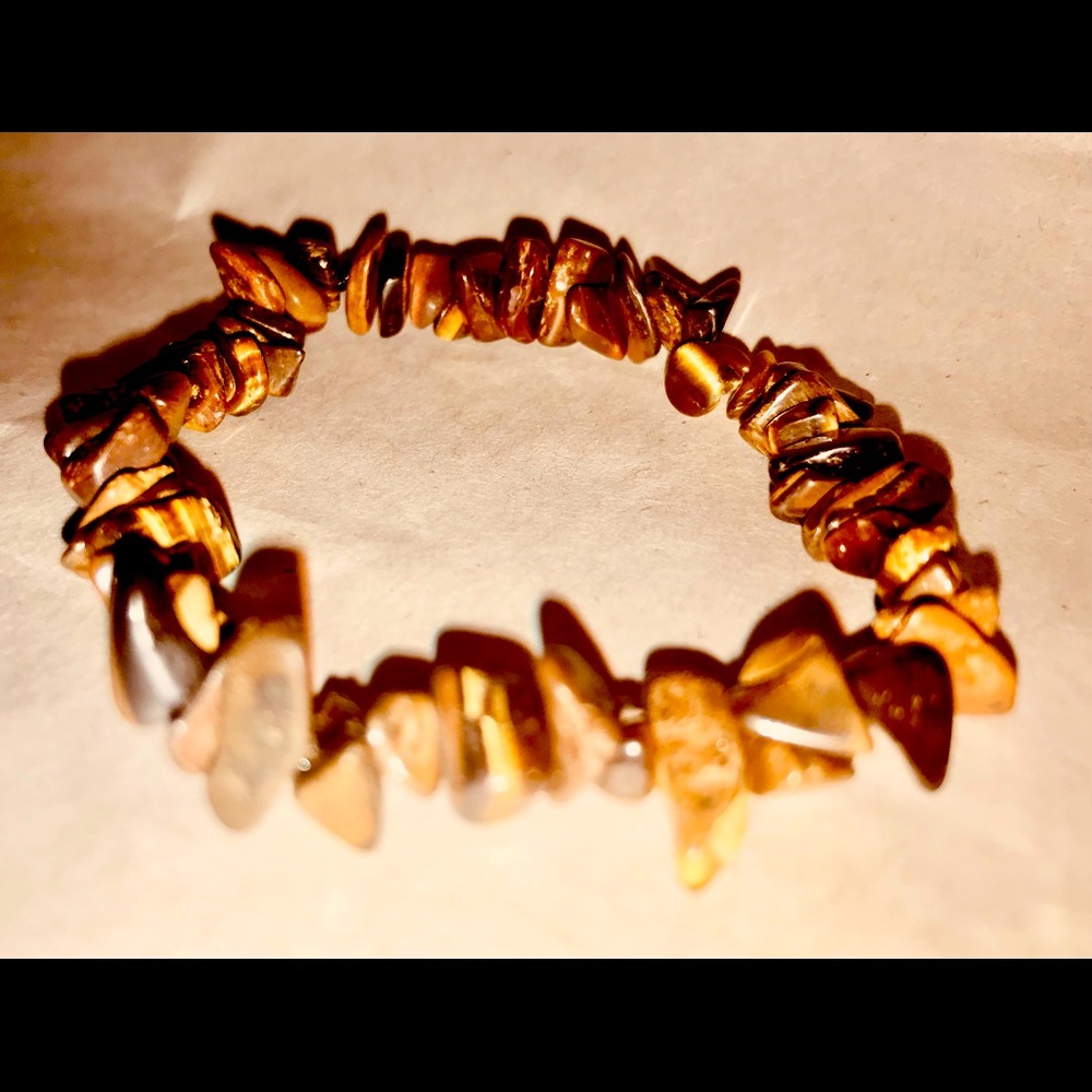 TIGERS EYE GENUINE STONE STRETCHY BRACELET